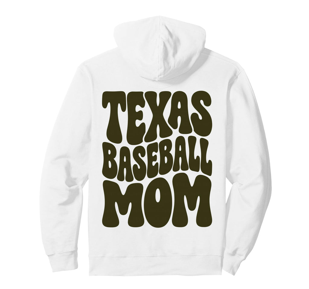 Minimalist Olive Texas Baseball Mom Hoodie - Fun Novelty Design Men Women - T-Shirt, Sweatshirt, Hoodie