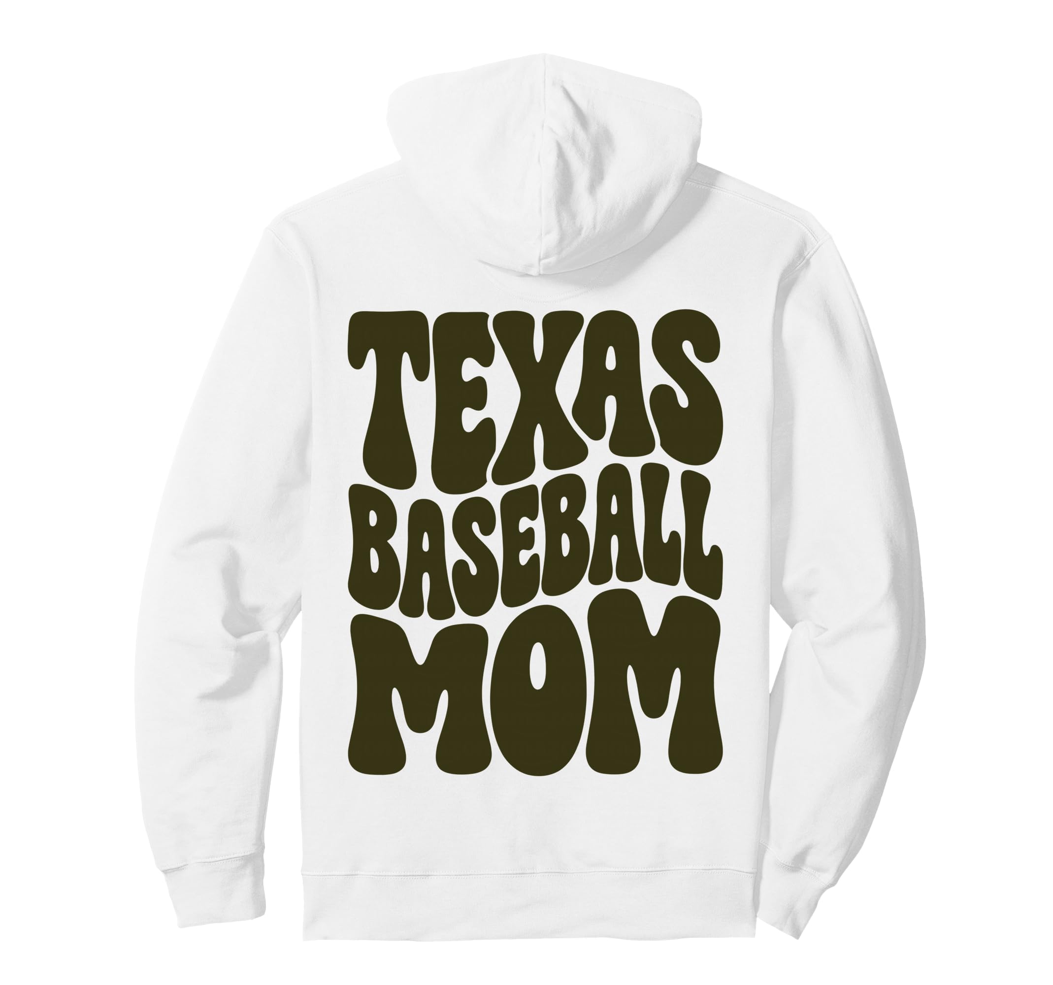 Minimalist Olive Texas Baseball Mom Hoodie - Fun Novelty Design Men Women - T-Shirt, Sweatshirt, Hoodie