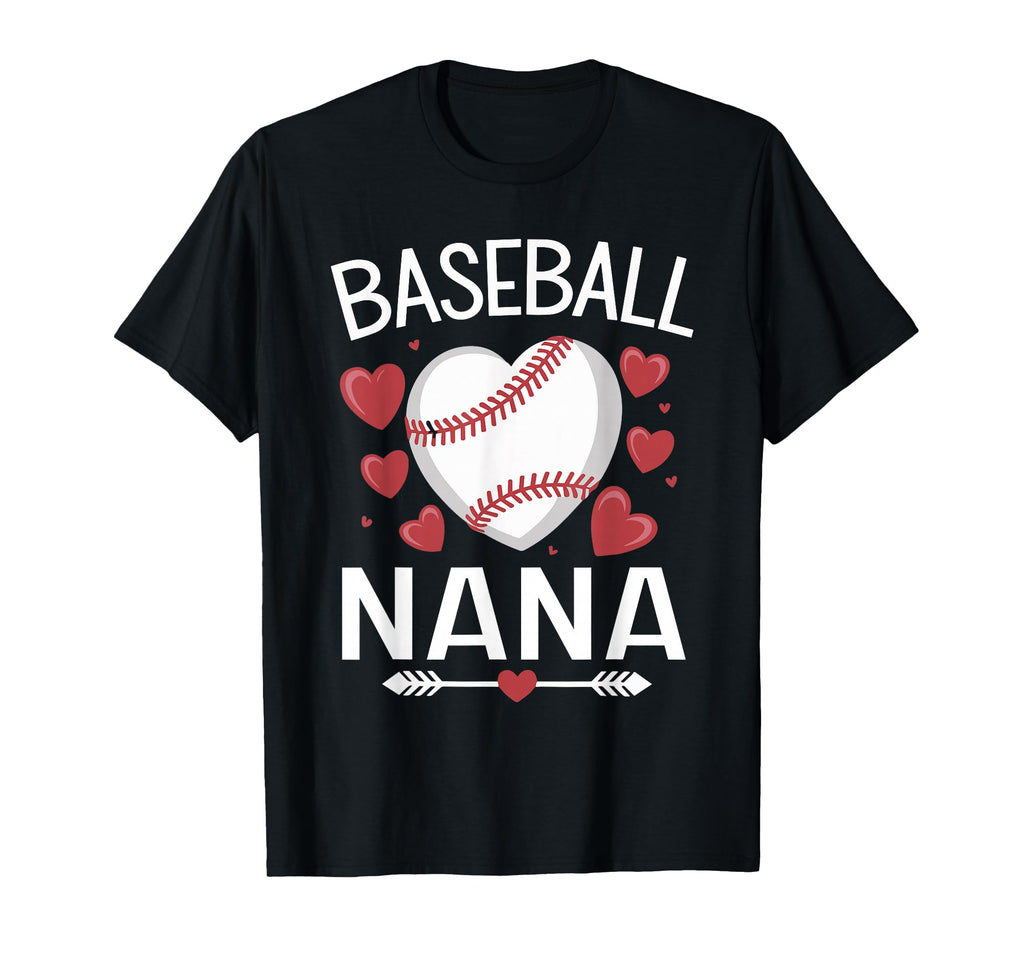 Baseball Nana Baseball Heart T-Shirt - Minimalist Print Men Women - T-Shirt, Sweatshirt, Hoodie