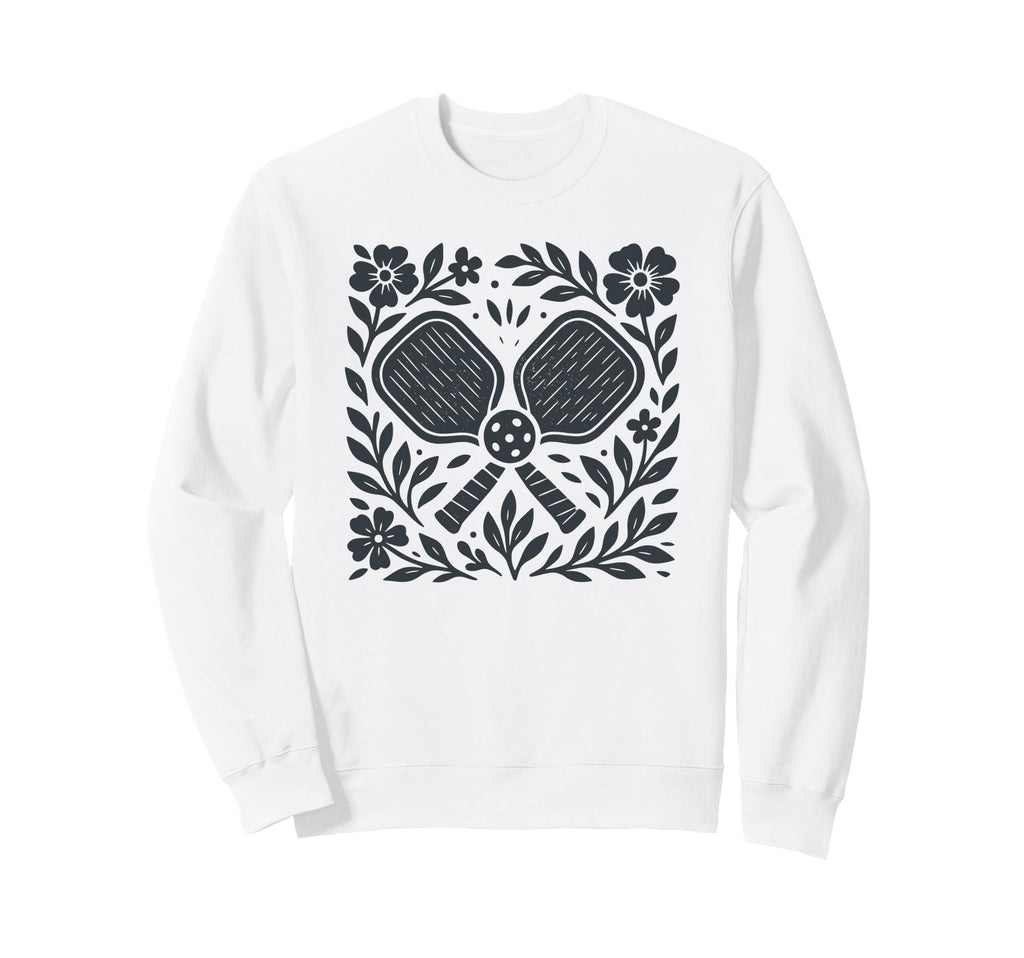 Boho Folk Art Pickleball Pickleballer Sweatshirt - Unique Graphic Unisex - T-Shirt, Sweatshirt, Hoodie