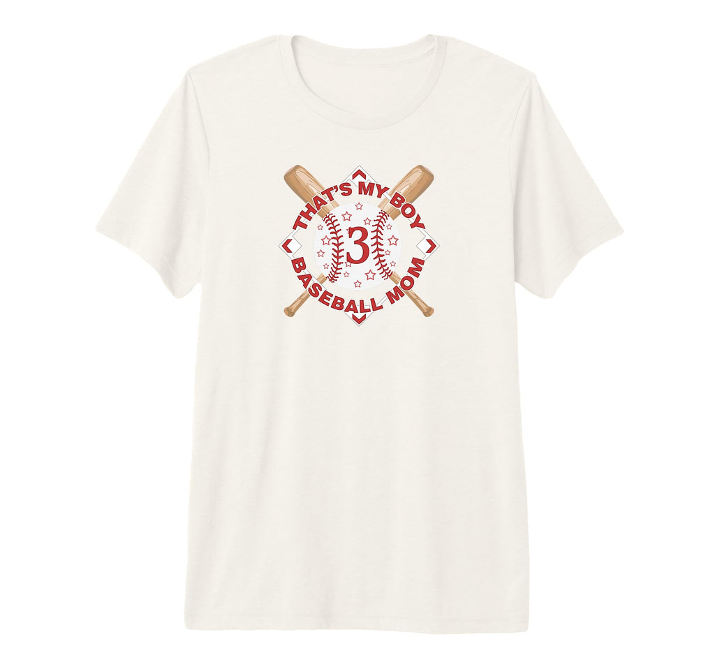 Thats My 3 Baseball Mom Love Heart T-Shirt - Minimalist Print Men Women - T-Shirt, Sweatshirt, Hoodie