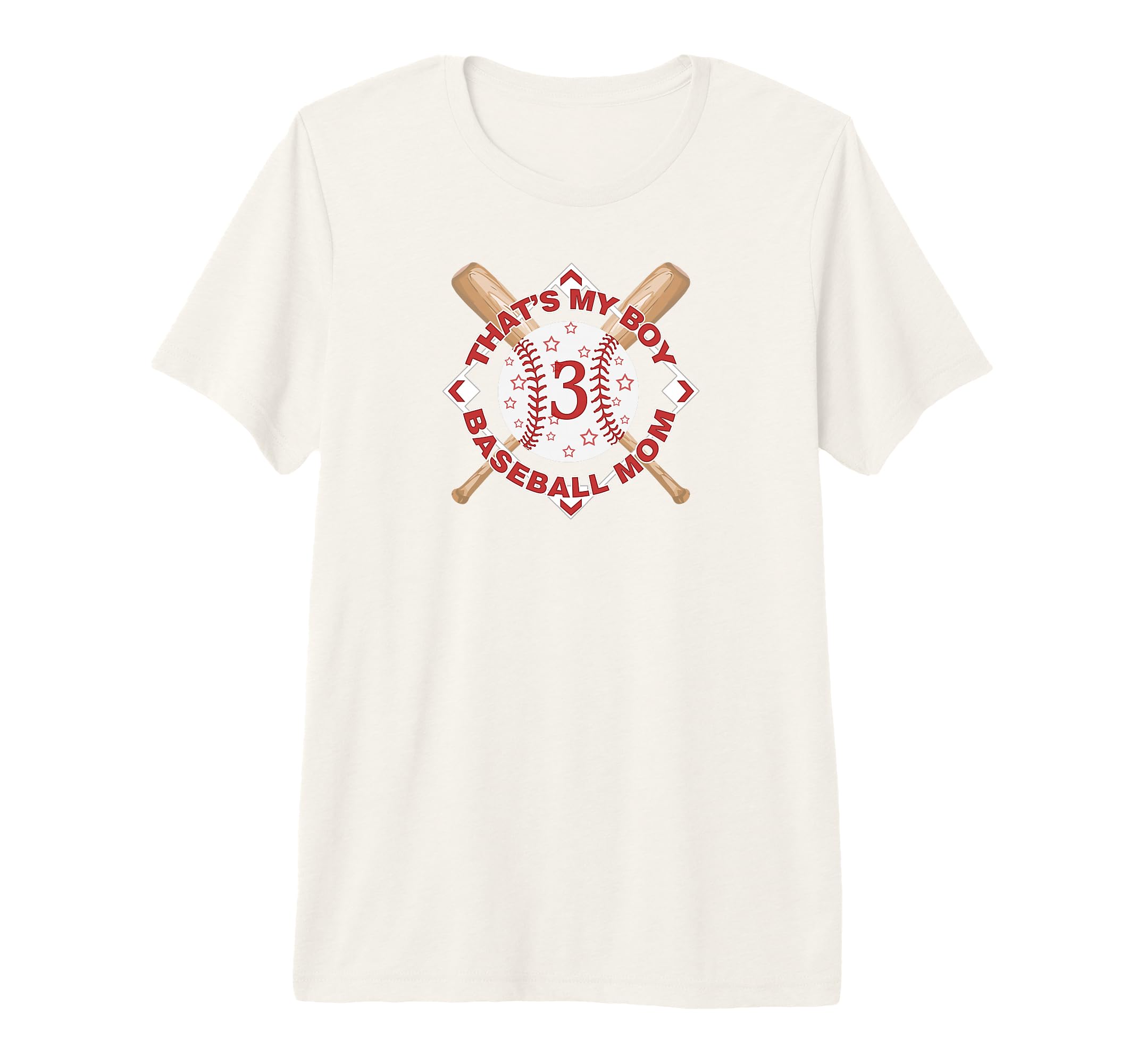 Thats My 3 Baseball Mom Love Heart T-Shirt - Minimalist Print Men Women - T-Shirt, Sweatshirt, Hoodie