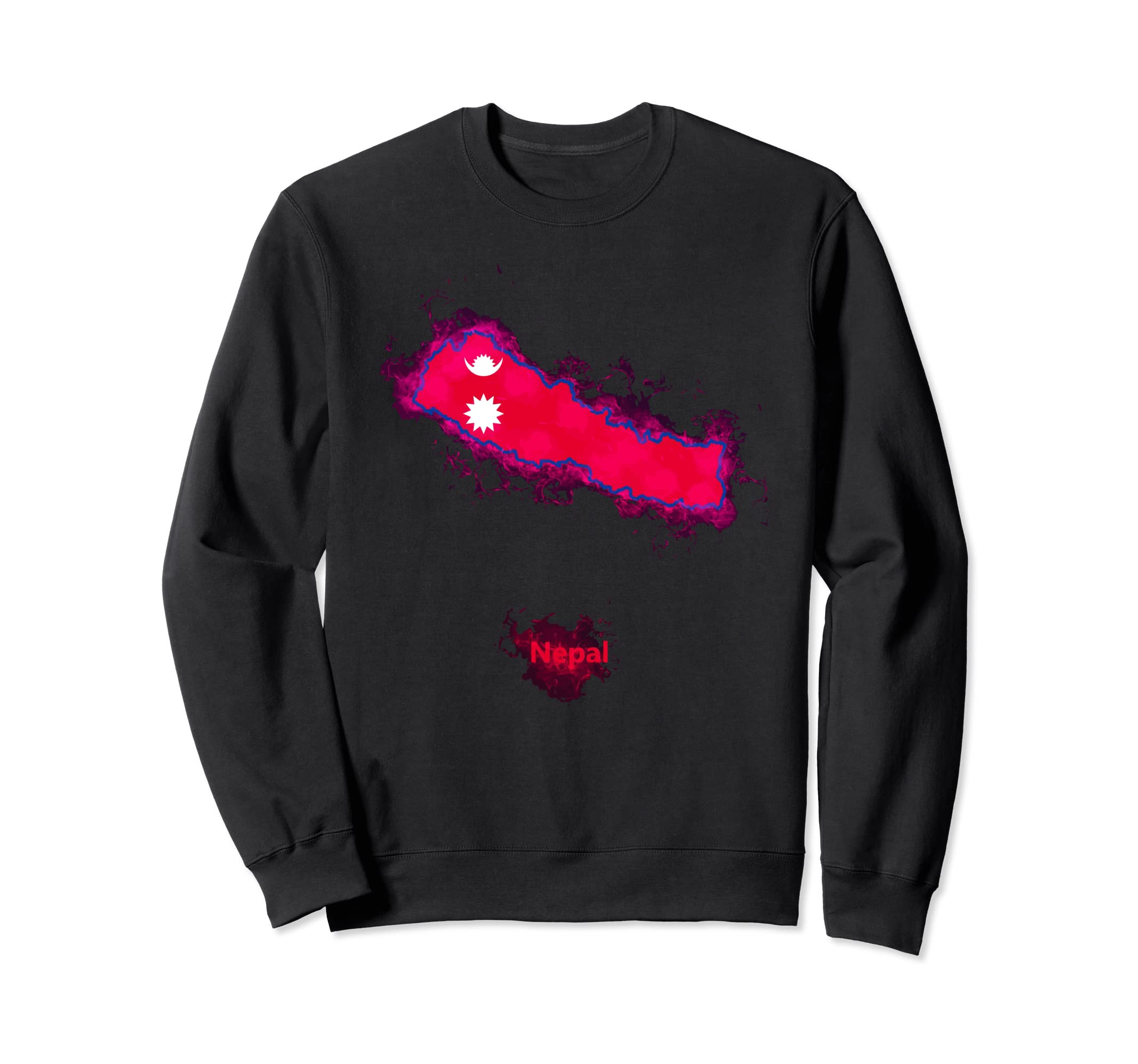 Nepal Flag Distressed Nepal Map Sweatshirt - Unique Graphic Unisex - T-Shirt, Sweatshirt, Hoodie
