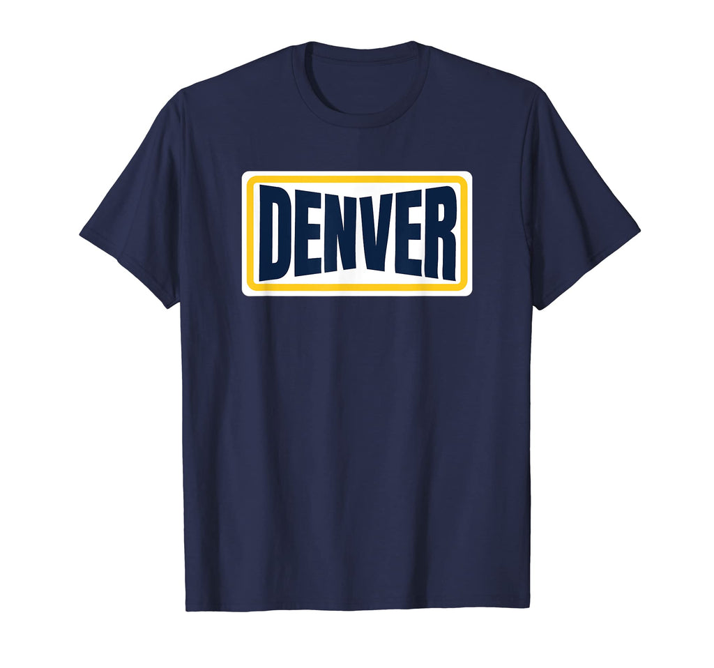 Fun Denver Navy Blue Yellow T-Shirt - Casual Everyday Wear Men Women - T-Shirt, Sweatshirt, Hoodie