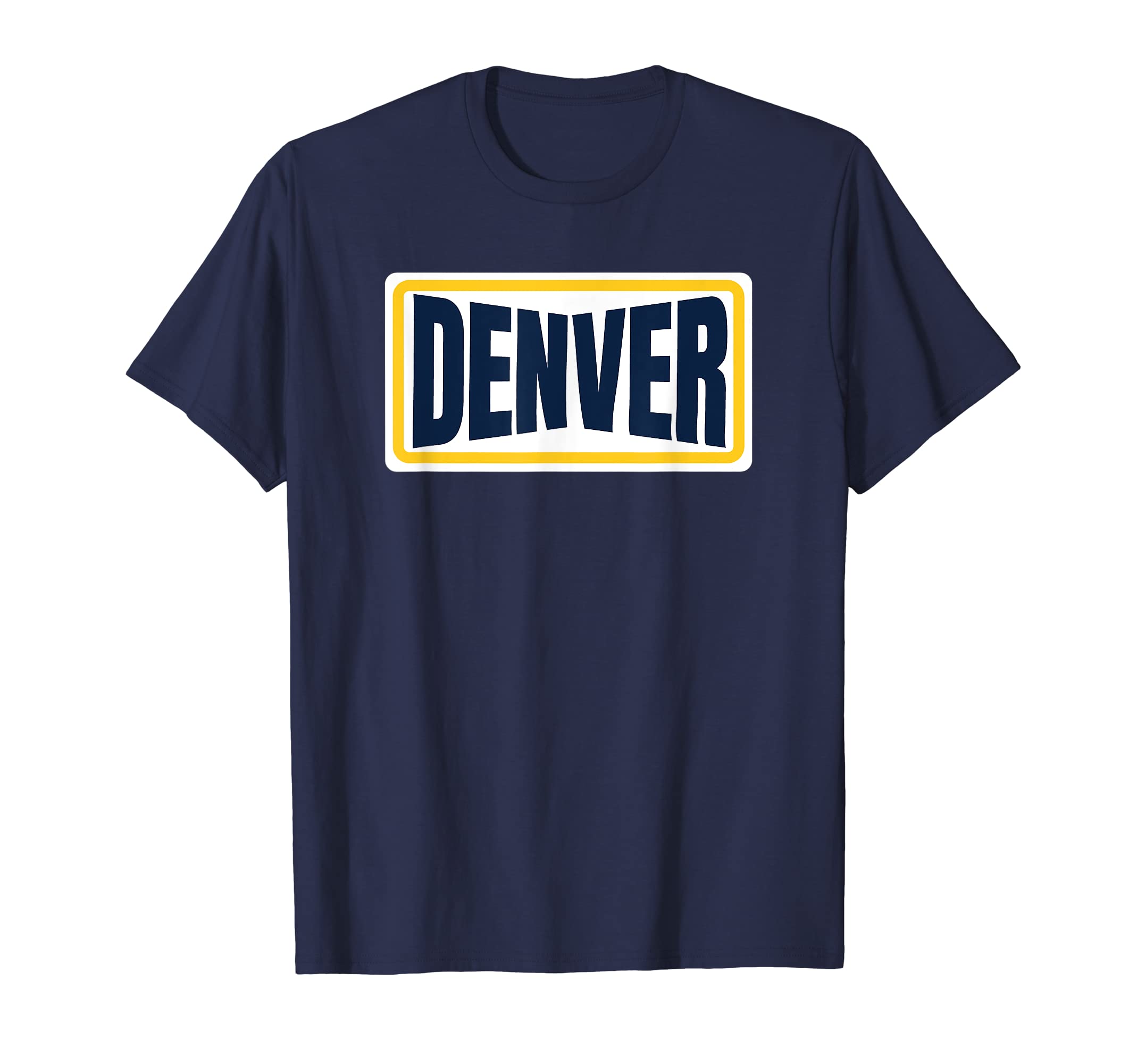 Fun Denver Navy Blue Yellow T-Shirt - Casual Everyday Wear Men Women - T-Shirt, Sweatshirt, Hoodie