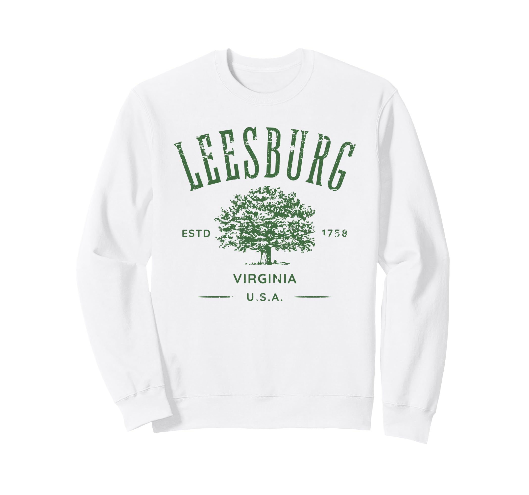 Leesburg Virginia Distressed Sweatshirt - Casual Everyday Wear Men Women - T-Shirt, Sweatshirt, Hoodie