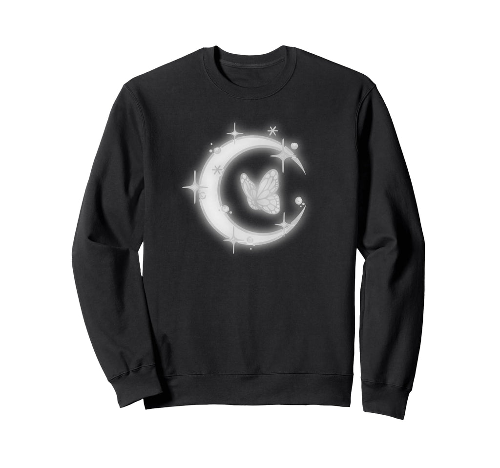 Moon And Butterfly Shine Starry Sweatshirt - Streetwear Style for Adults - T-Shirt, Sweatshirt, Hoodie
