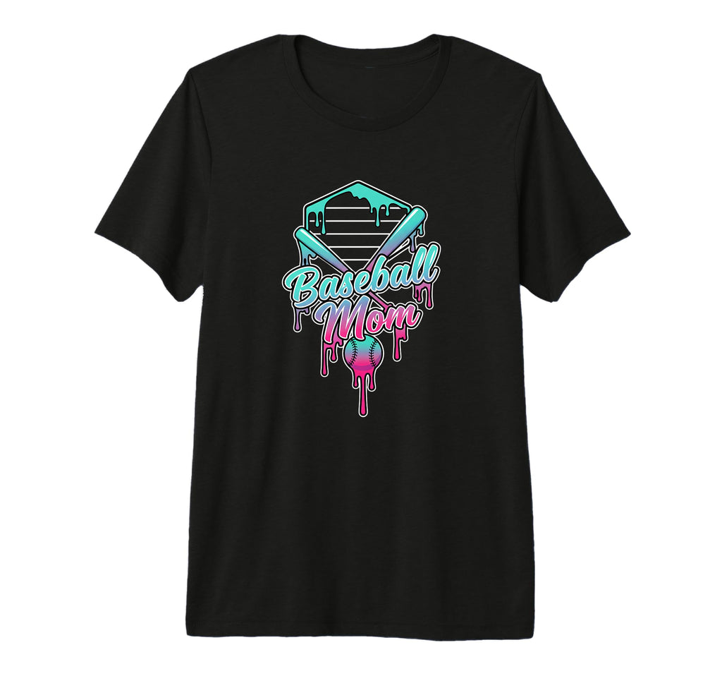 Baseball Mom Drip Baseball Mama Team T-Shirt - Minimalist Print Men Women - T-Shirt, Sweatshirt, Hoodie