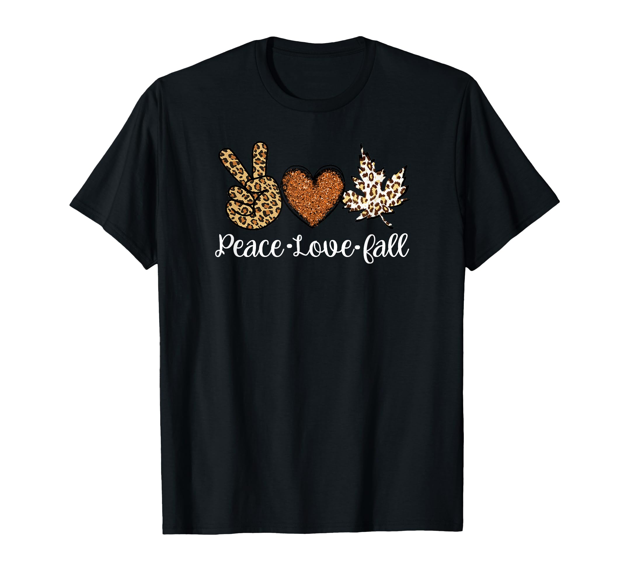 Peace Love Fall Autumn T-Shirt - Unique Graphic for Adults - T-Shirt, Sweatshirt, Hoodie