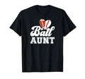 Ball Aunt Heart Baseball Football Aunt T-Shirt - Novelty Apparel Unisex - T-Shirt, Sweatshirt, Hoodie