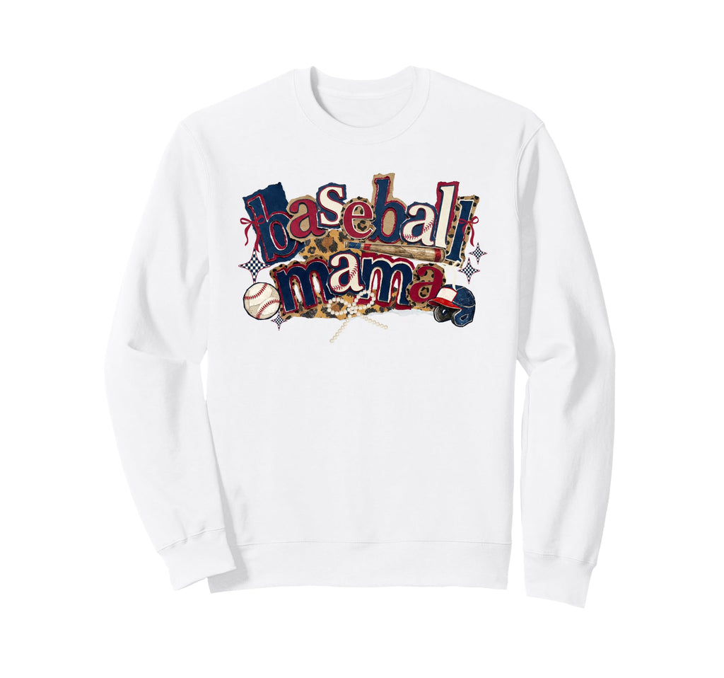 Baseball Mama Leopard Coquette Bow Sweatshirt - Graphic Print Unisex - T-Shirt, Sweatshirt, Hoodie
