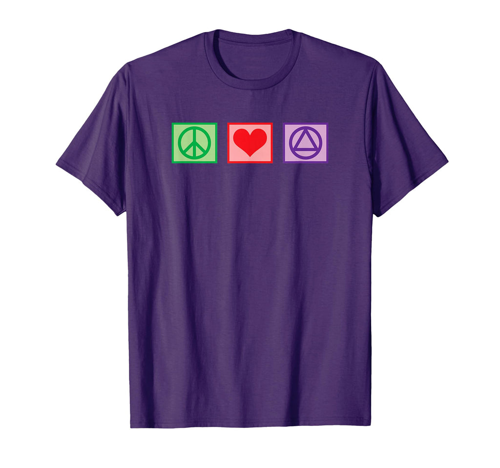 Aa Sober Peace Love Serenity T-Shirt - Casual Everyday Wear Men Women - T-Shirt, Sweatshirt, Hoodie