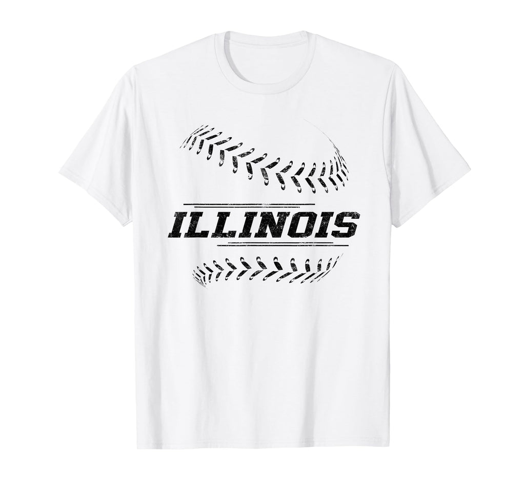 Illinois Baseball State Pride Team Sport T-Shirt - Custom Art Print Unisex - T-Shirt, Sweatshirt, Hoodie