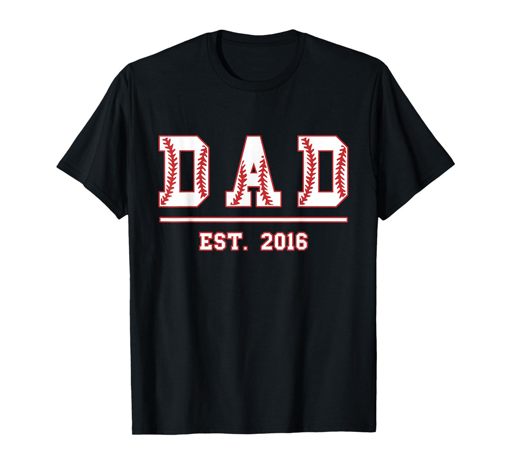 Dad Est 2016 Funny Sports Year T-Shirt - Fun Novelty Design for Adults - T-Shirt, Sweatshirt, Hoodie