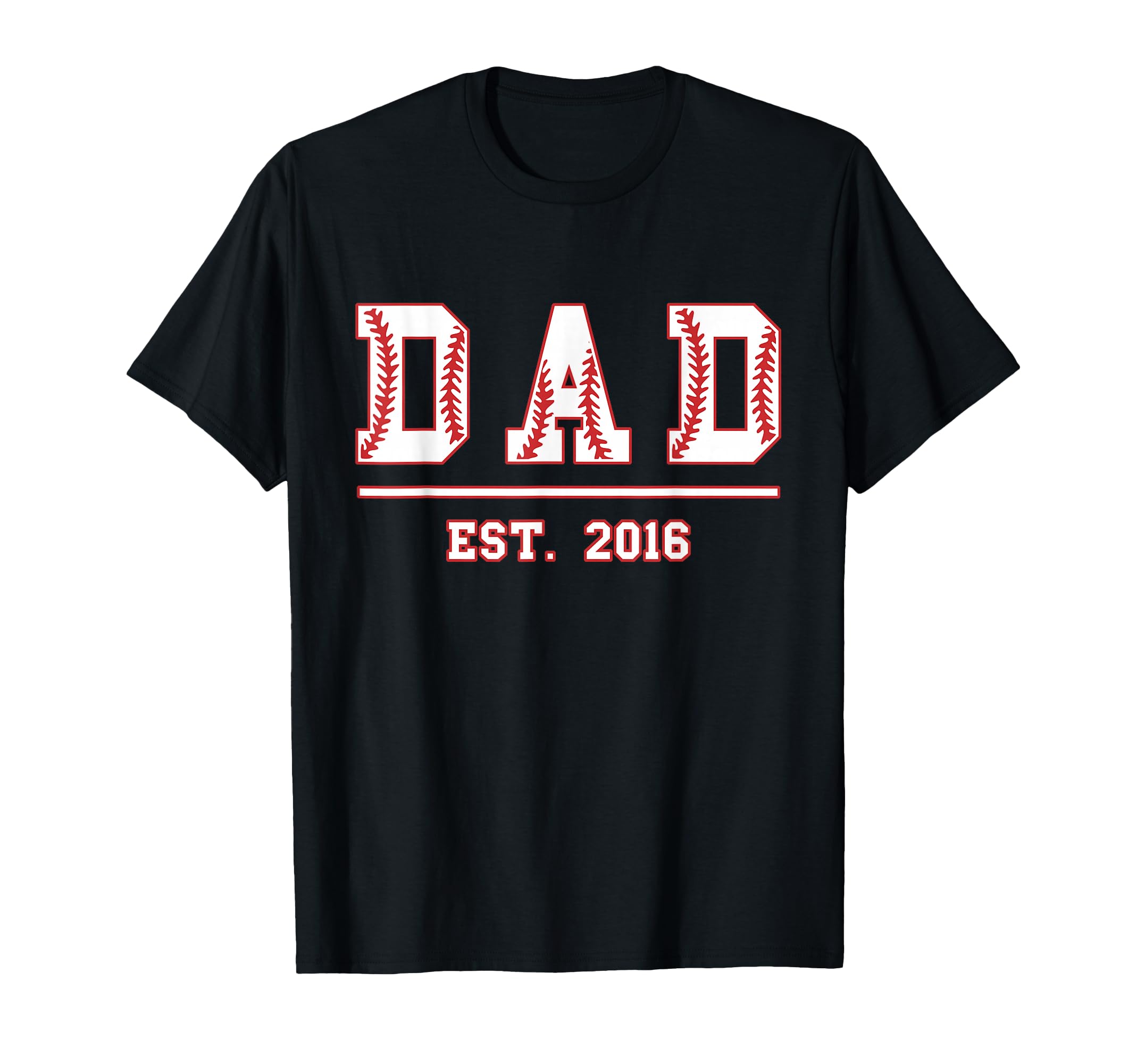 Dad Est 2016 Funny Sports Year T-Shirt - Fun Novelty Design for Adults - T-Shirt, Sweatshirt, Hoodie
