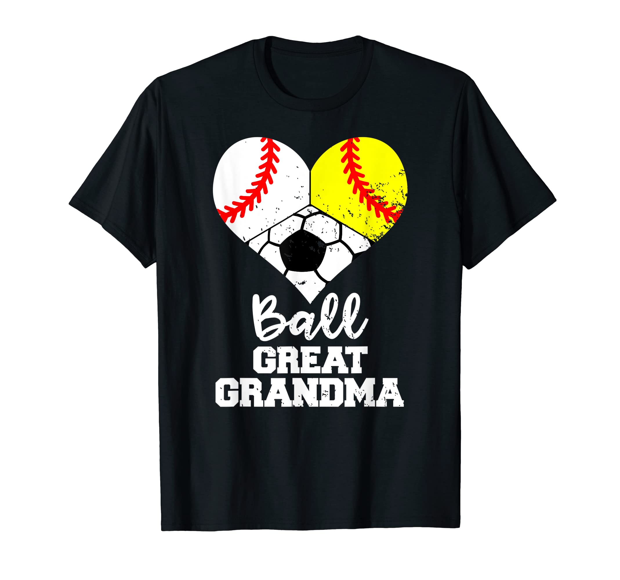 Ball Great Grandma Heart Baseball T-Shirt - Unique Graphic for Adults - T-Shirt, Sweatshirt, Hoodie