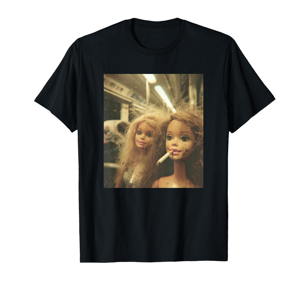 Funny Distressed Doll Smoking T-Shirt - Casual Everyday Wear Men Women - T-Shirt, Sweatshirt, Hoodie
