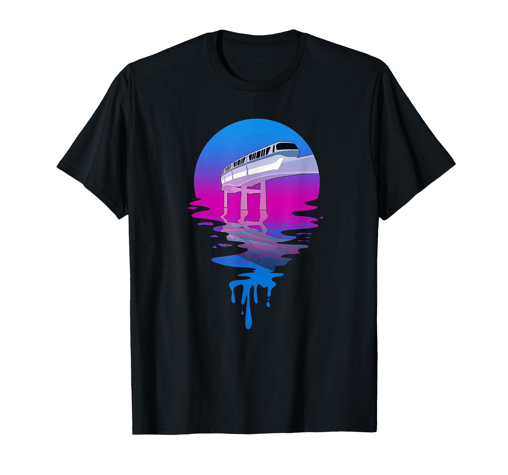 Sunset Monorail T-Shirt - Trendy Graphic for Adults - T-Shirt, Sweatshirt, Hoodie