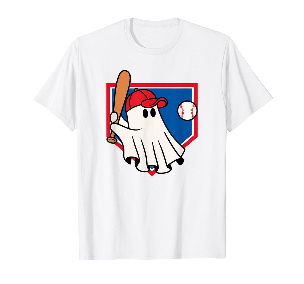 Baseball Ghost Sports Ghost Baseball T-Shirt - Custom Art Print Unisex - T-Shirt, Sweatshirt, Hoodie