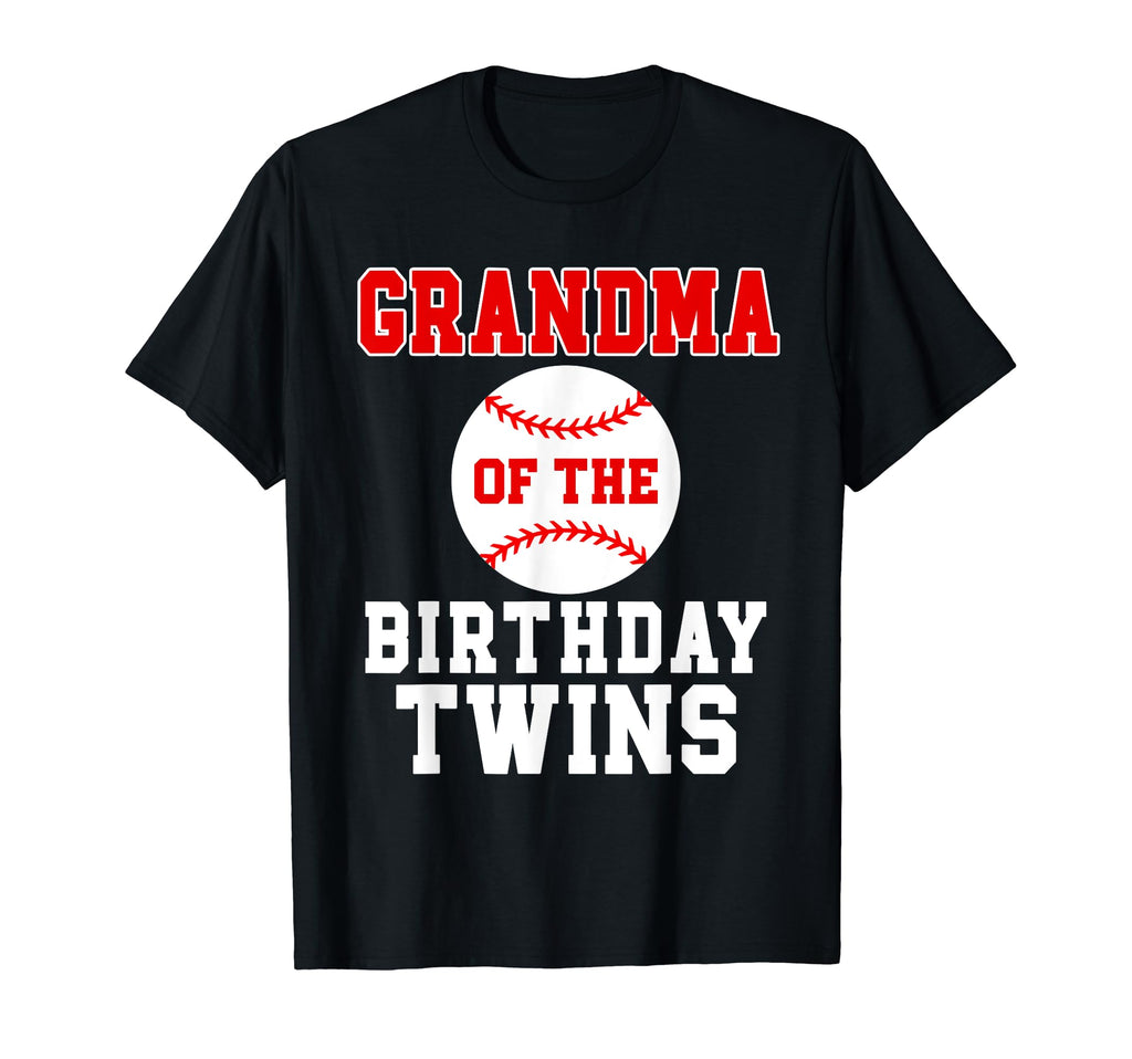 Grandma Birthday Twins Baseball Theme T-Shirt - Minimalist Print Men Women - T-Shirt, Sweatshirt, Hoodie