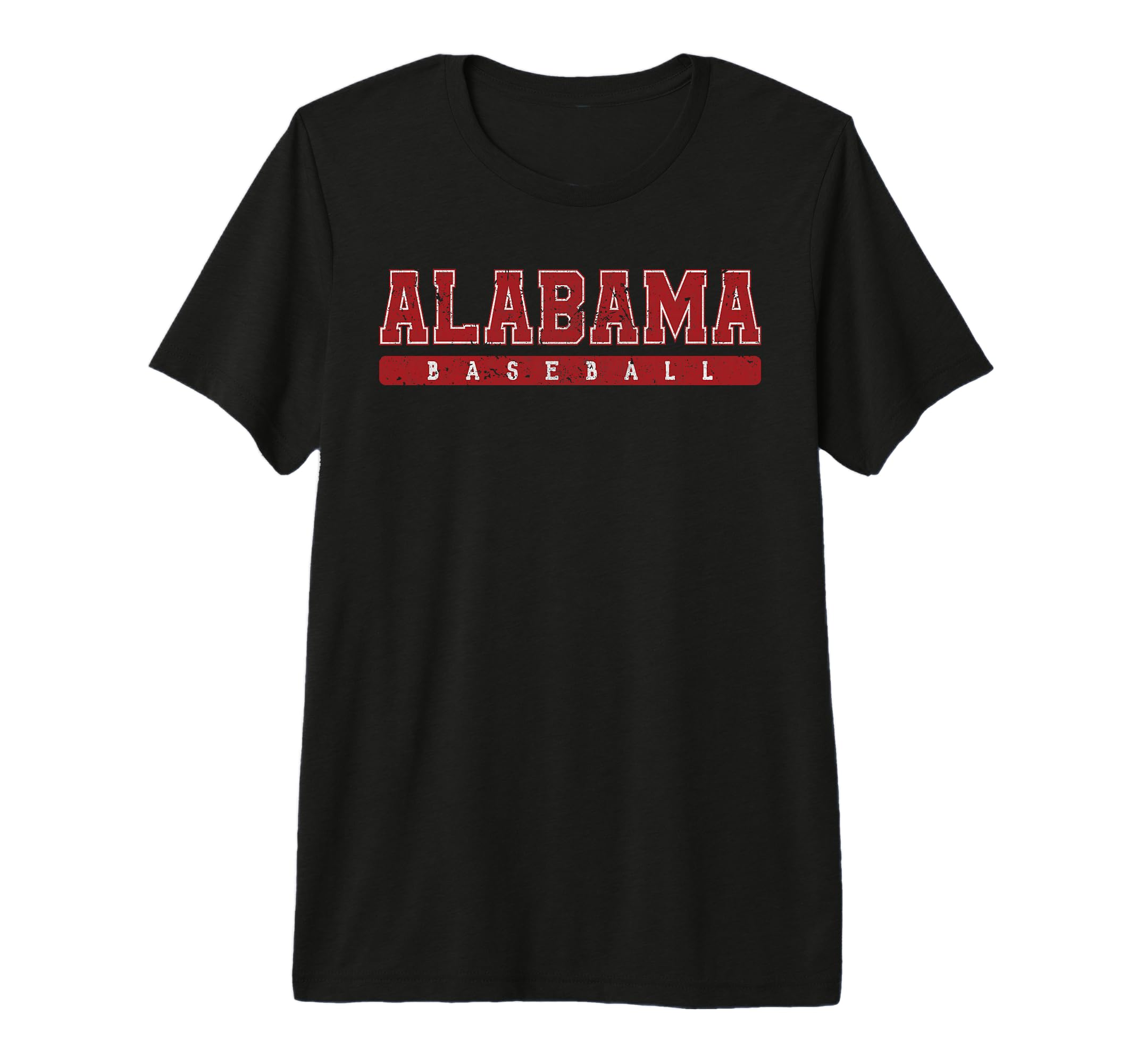 Alabama Baseball Red Text Tri Blend T-Shirt - Custom Art Print Unisex - T-Shirt, Sweatshirt, Hoodie