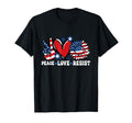 Peace Love Resist American Flag T-Shirt - Minimalist Print Men Women - T-Shirt, Sweatshirt, Hoodie