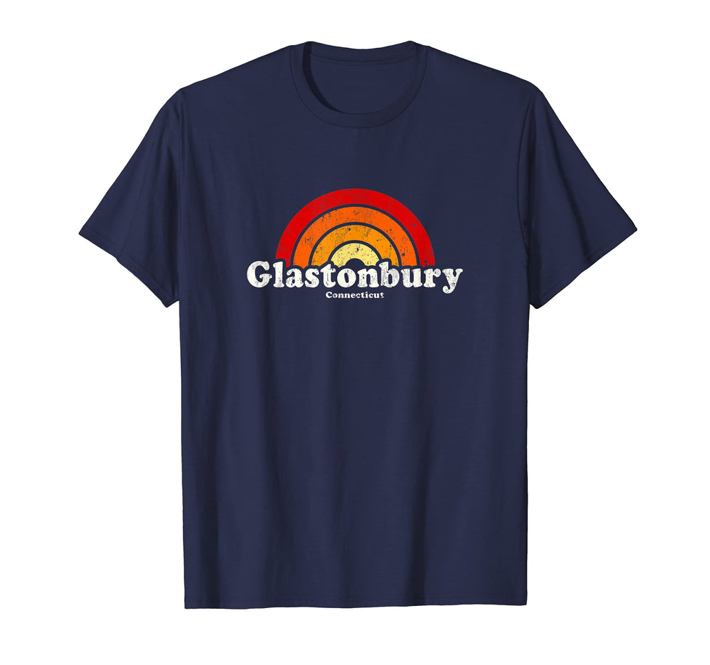 Glastonbury Connecticut Ct 70S Rainbow T-Shirt - Graphic Print Unisex - T-Shirt, Sweatshirt, Hoodie