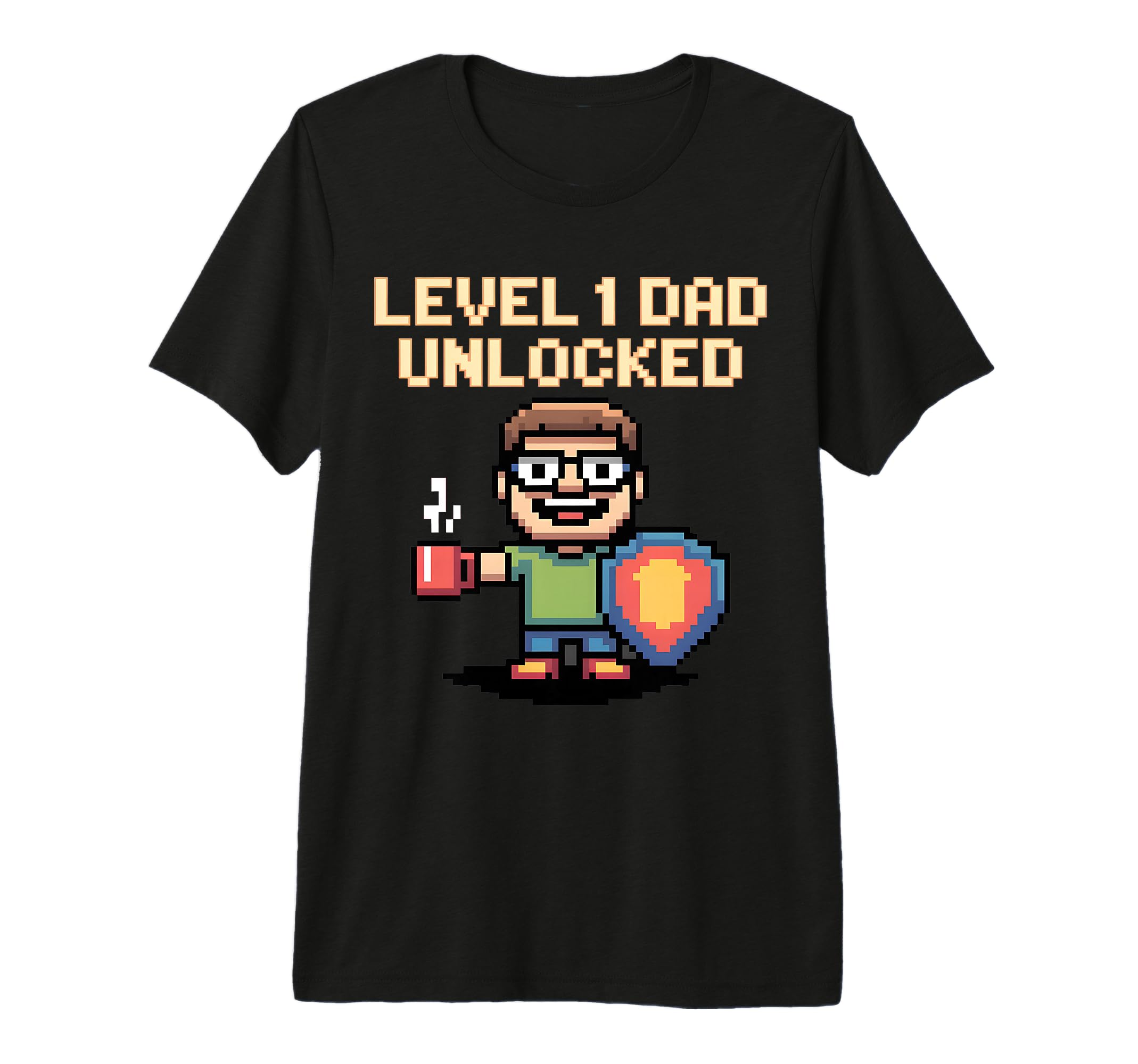 Level 1 Dad Unlocked Gamer Fathers T-Shirt - Fun Novelty Design for Adults - T-Shirt, Sweatshirt, Hoodie