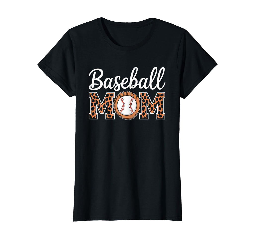 Baseball Mom Leopard Game Mothers Day T-Shirt - Trendy Graphic for Adults - T-Shirt, Sweatshirt, Hoodie
