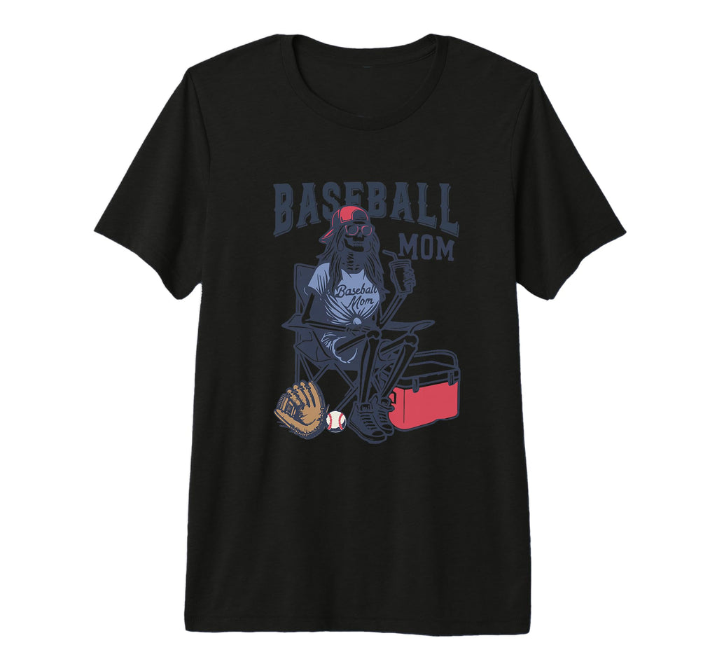 Baseball Mom Skeleton Baseball Mama T-Shirt - Minimalist Print for Adults - T-Shirt, Sweatshirt, Hoodie