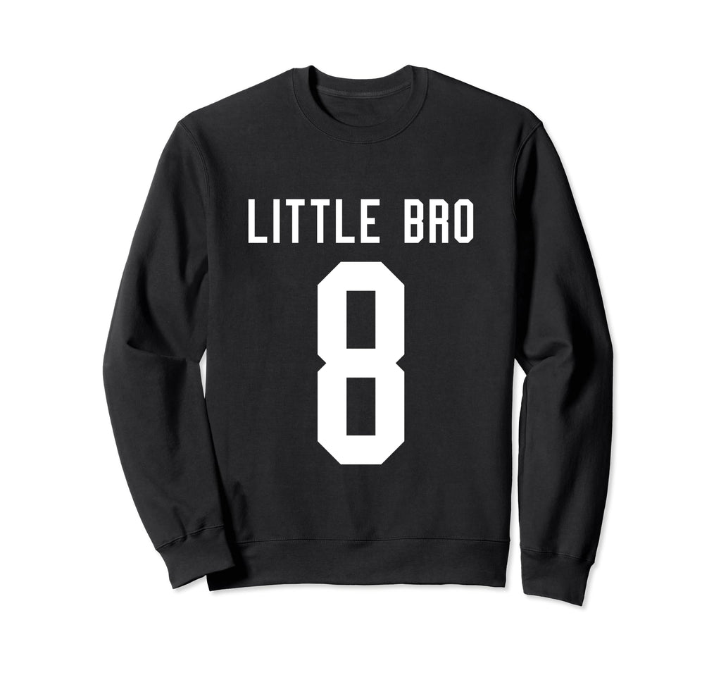 Number 8 Little Bro Biggest Fan Sweatshirt - Minimalist Print for Adults - T-Shirt, Sweatshirt, Hoodie