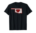 Heart Oklahoma Distressed Football T-Shirt - Minimalist Print for Adults - T-Shirt, Sweatshirt, Hoodie