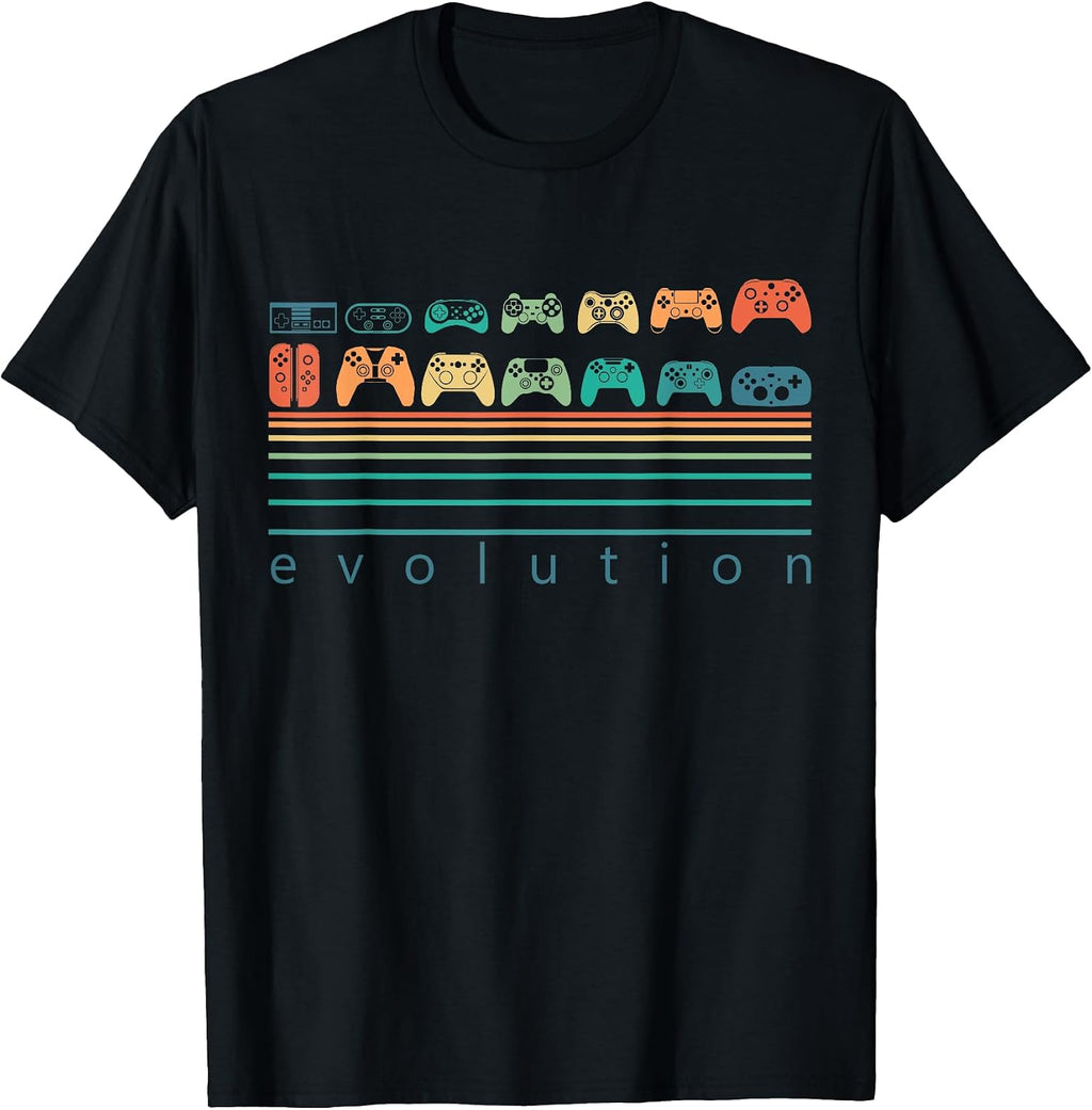 Retro Video Game Controller Evolution - Adult & Kids T-Shirts, Sweatshirts & Hoodies apparel design preview 1