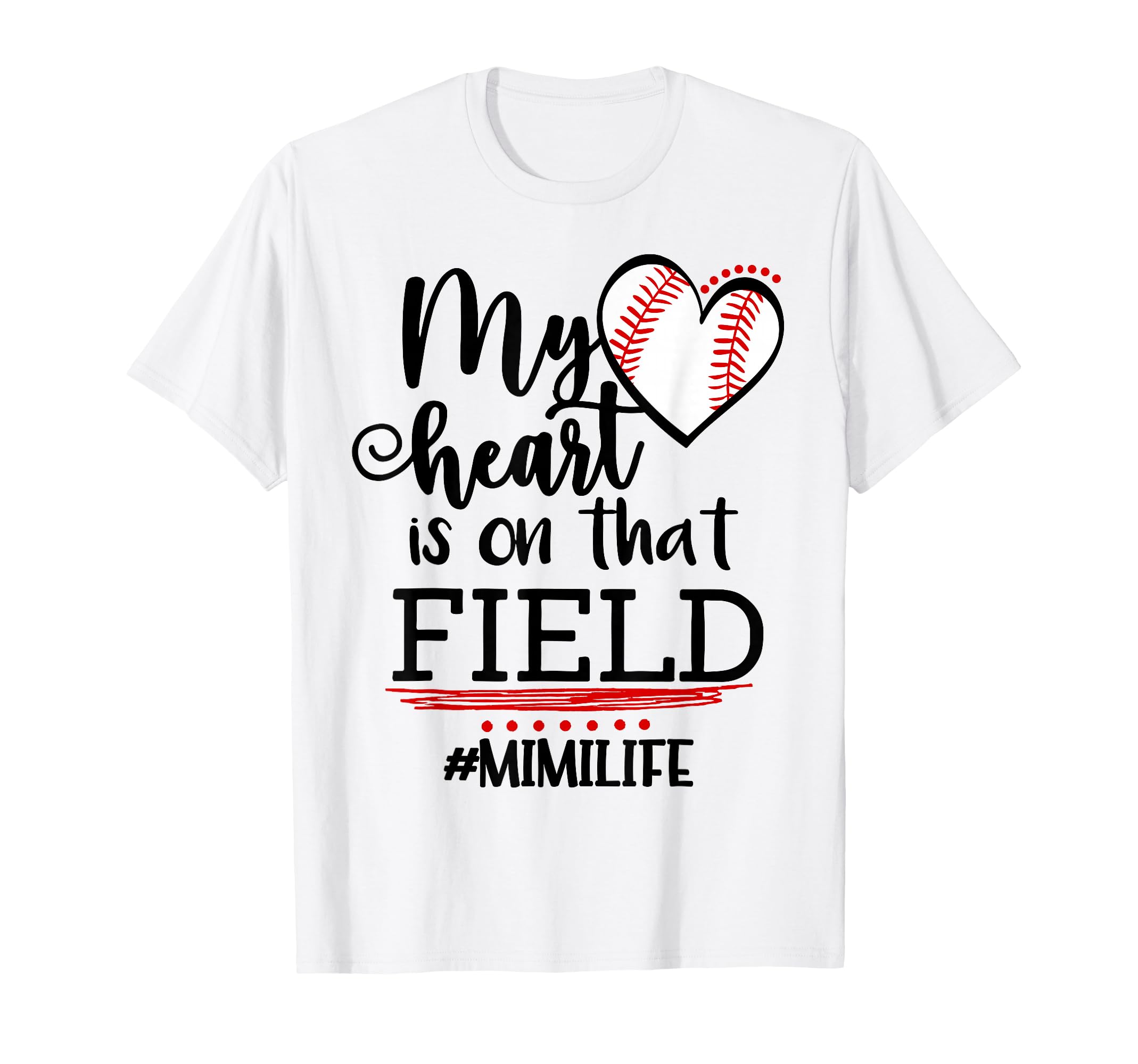 My Heart Is That Field Ballpark Mama T-Shirt - Trendy Graphic for Adults - T-Shirt, Sweatshirt, Hoodie