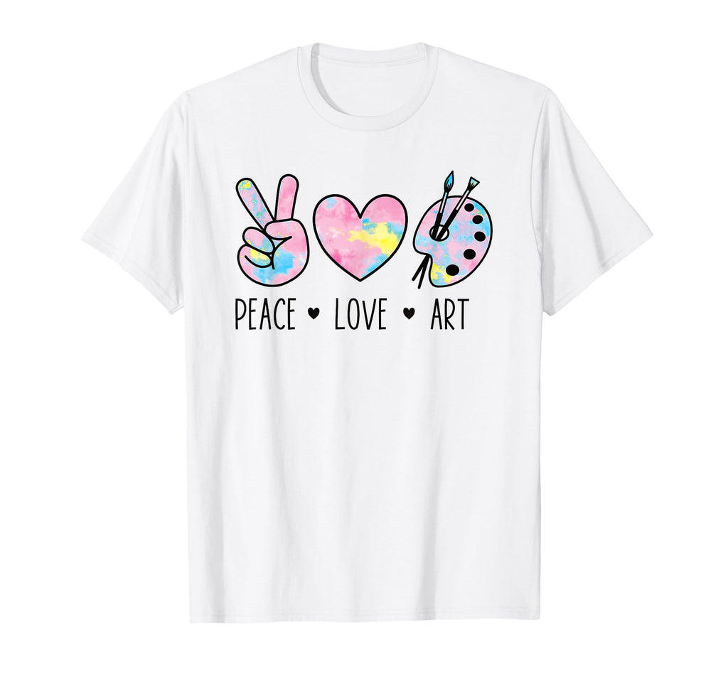 Peace Love Art Pastel Rainbow Tie Dye T-Shirt - Custom Art Print Men Women - T-Shirt, Sweatshirt, Hoodie