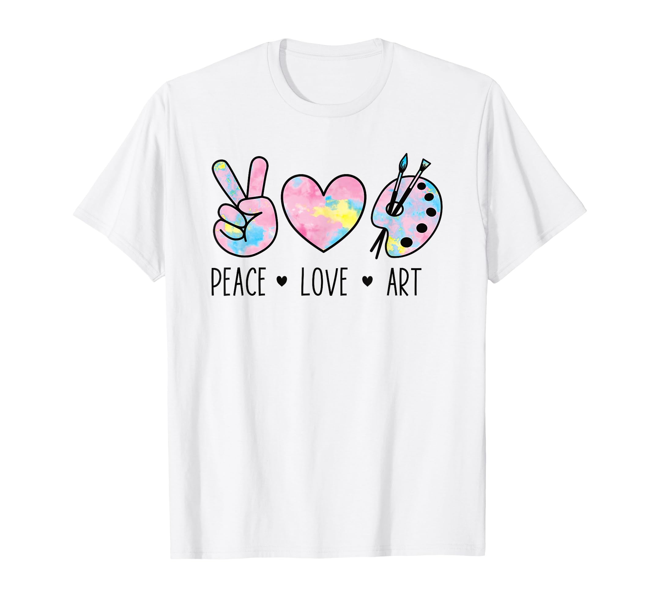 Peace Love Art Pastel Rainbow Tie Dye T-Shirt - Custom Art Print Men Women - T-Shirt, Sweatshirt, Hoodie