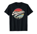 Illinois Home State Il 70S Sunset T-Shirt - Graphic Print Men Women - T-Shirt, Sweatshirt, Hoodie