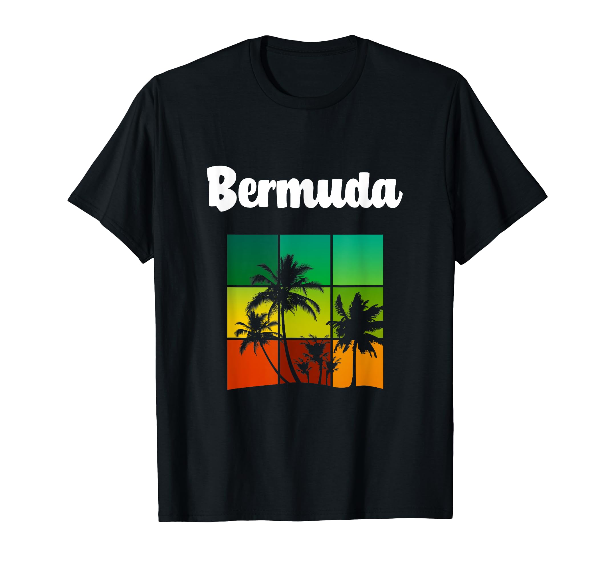Bermuda Souvenir Palm Trees Sunset T-Shirt - Novelty Apparel Men Women - T-Shirt, Sweatshirt, Hoodie