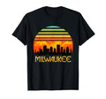 Sunset Downtown Milwaukee Skyline T-Shirt - Novelty Apparel Unisex - T-Shirt, Sweatshirt, Hoodie