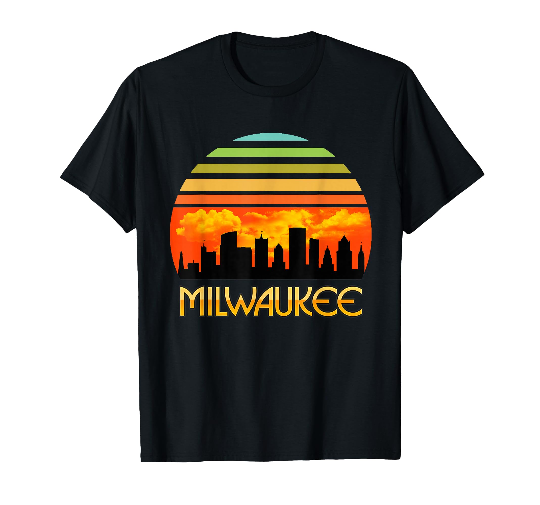 Sunset Downtown Milwaukee Skyline T-Shirt - Novelty Apparel Unisex - T-Shirt, Sweatshirt, Hoodie