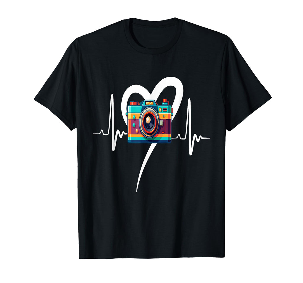 Womens Funny Camera Heartbeat T-Shirt - Minimalist Print for Adults - T-Shirt, Sweatshirt, Hoodie
