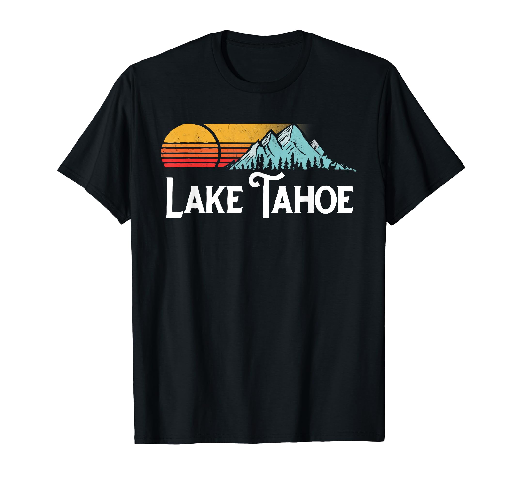 Lake Tahoe Distressed Mountains T-Shirt - Graphic Print for Adults - T-Shirt, Sweatshirt, Hoodie