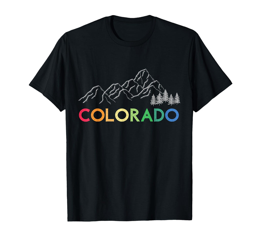 Colorado Pride Hiking Rainbow Mountains T-Shirt - Trendy Graphic Unisex - T-Shirt, Sweatshirt, Hoodie