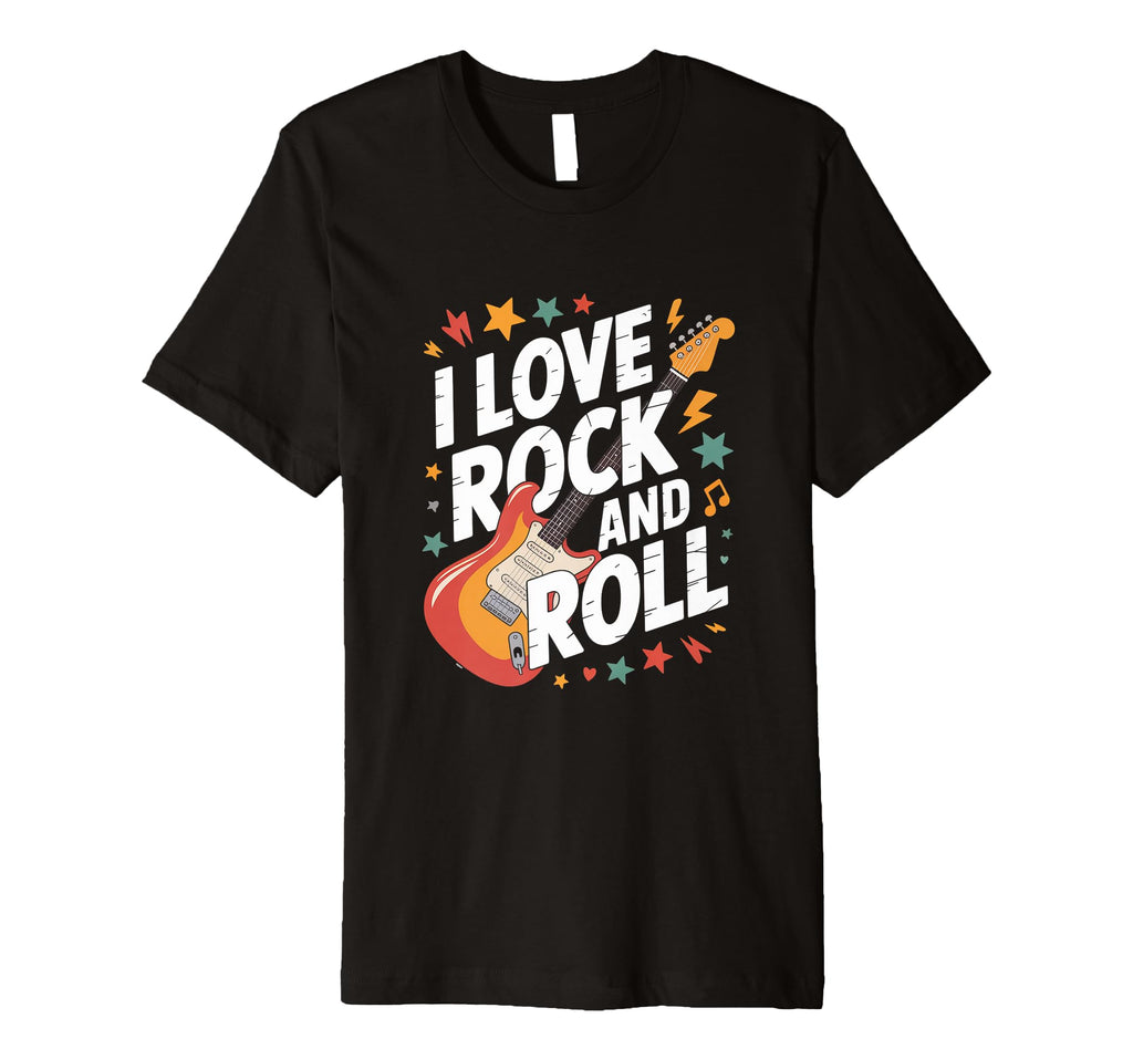 I Love Rock And Roll Electric Guitar T-Shirt - Novelty Apparel for Adults - T-Shirt, Sweatshirt, Hoodie