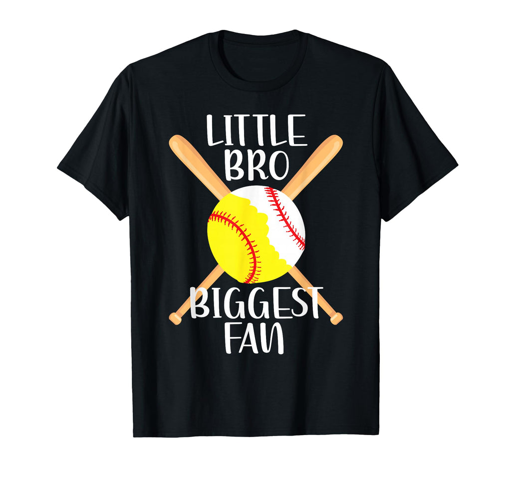 Little Bro Biggest Fan Softball Baseball T-Shirt - Streetwear Style Unisex - T-Shirt, Sweatshirt, Hoodie