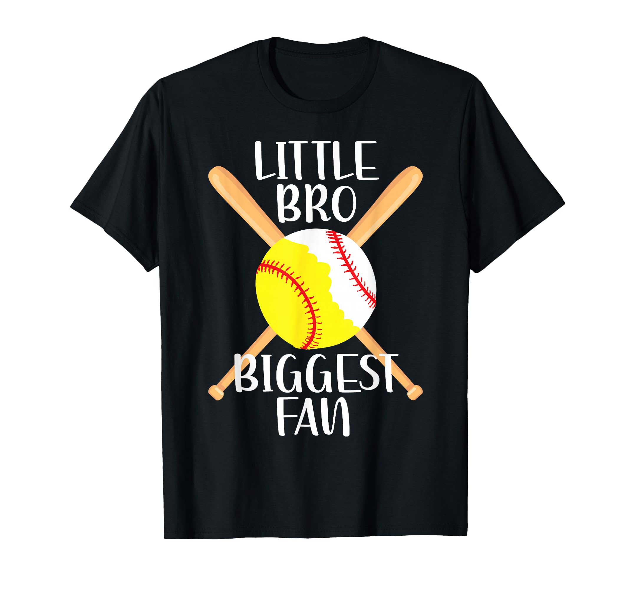 Little Bro Biggest Fan Softball Baseball T-Shirt - Streetwear Style Unisex - T-Shirt, Sweatshirt, Hoodie