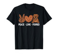 Fox Red Labrador Retriever Peace Love T-Shirt - Custom Art Print Unisex - T-Shirt, Sweatshirt, Hoodie