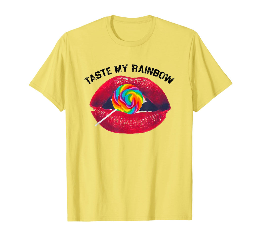 Taste My Rainbow Red Lips Colorful T-Shirt - Unique Graphic Men Women - T-Shirt, Sweatshirt, Hoodie