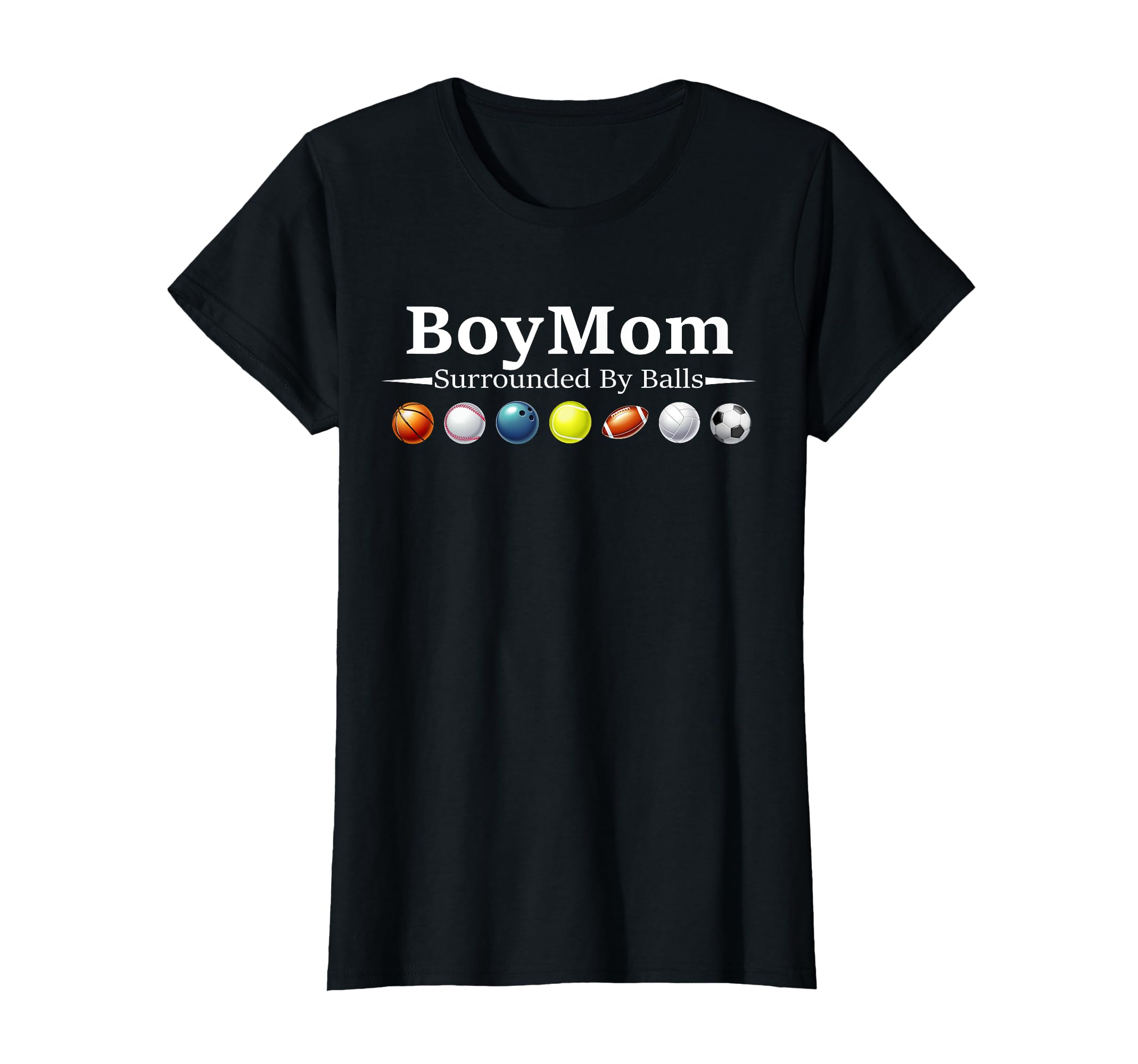 Mom Surrounded Balls Mothers Day T-Shirt - Minimalist Print Men Women - T-Shirt, Sweatshirt, Hoodie