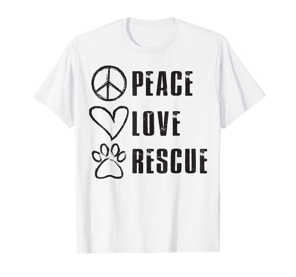 Animal Shelter Rescue Peace Love T-Shirt - Casual Everyday Wear Unisex - T-Shirt, Sweatshirt, Hoodie